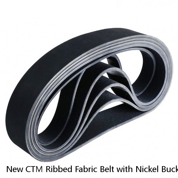 New CTM Ribbed Fabric Belt with Nickel Buckle